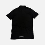Load image into Gallery viewer, Chrome Hearts fleur button T-bar polo T-shirt in black, view 2