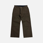 Load image into Gallery viewer, Chrome Hearts carpenter trousers in brown with a leather cross patch on the rear pocket, view 2