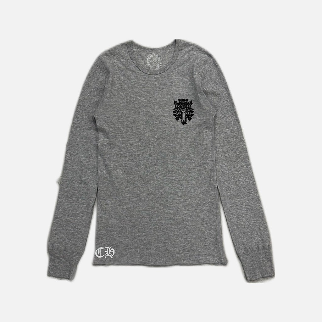 Chrome Hearts Flower Dagger thermal long sleeve T-shirt in grey with dagger graphic