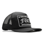 Chrome Hearts Fuck Hollywood Black Trucker Cap