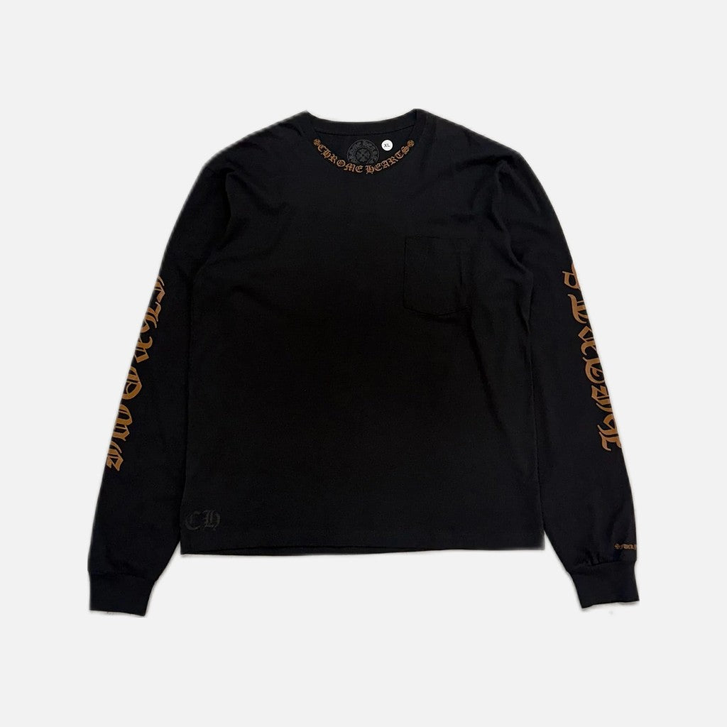 Chrome Hearts Fuck You Neck long sleeve T-shirt in black and brown