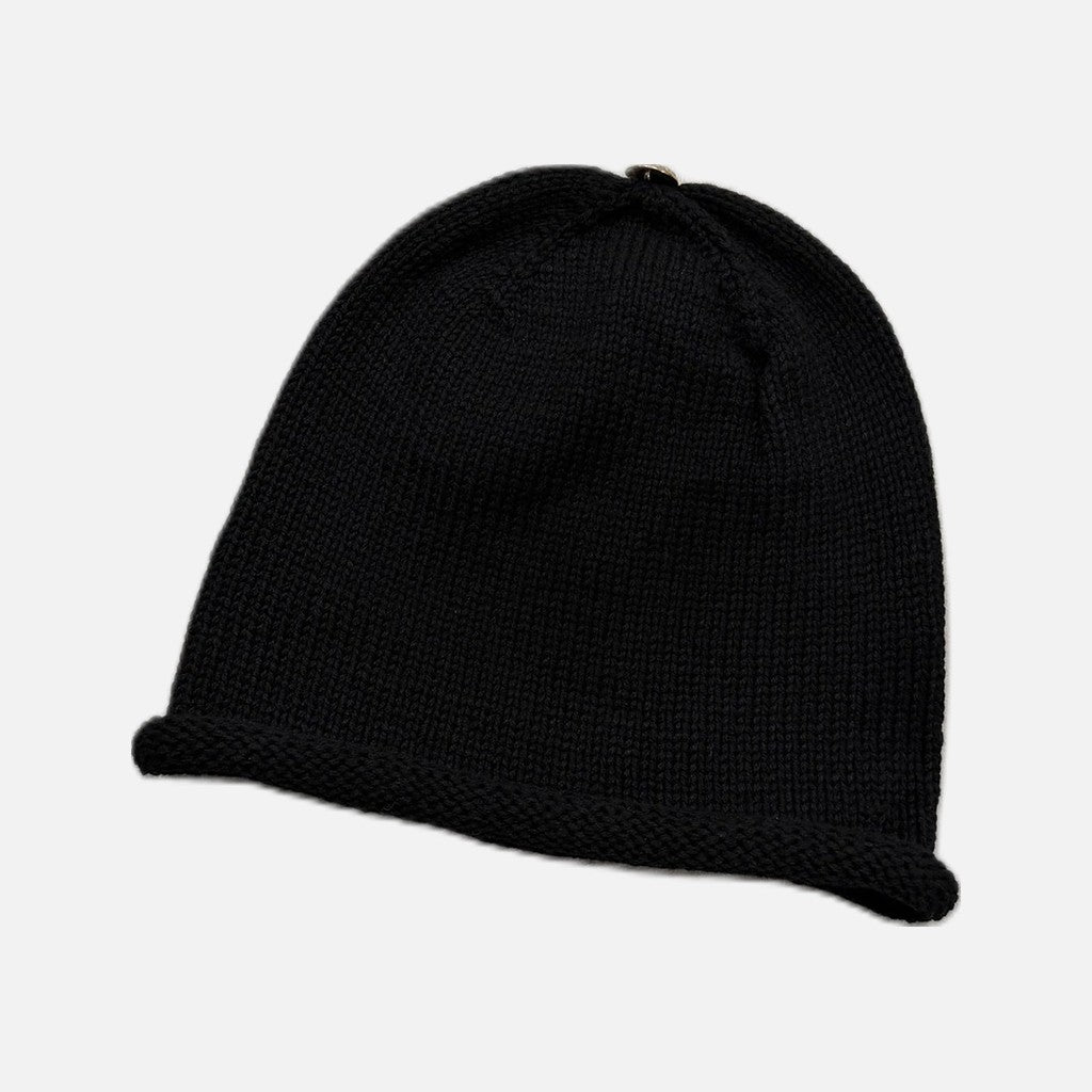 Chrome Hearts hand woven beanie in black with cross pattern, view 2