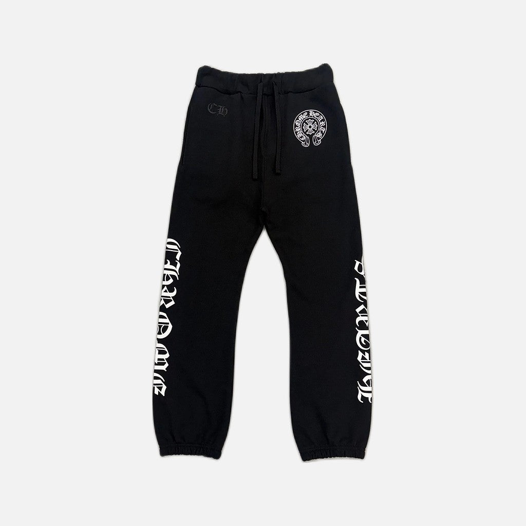 Chrome Hearts Horseshoe joggers in black with the house horseshoe emblem