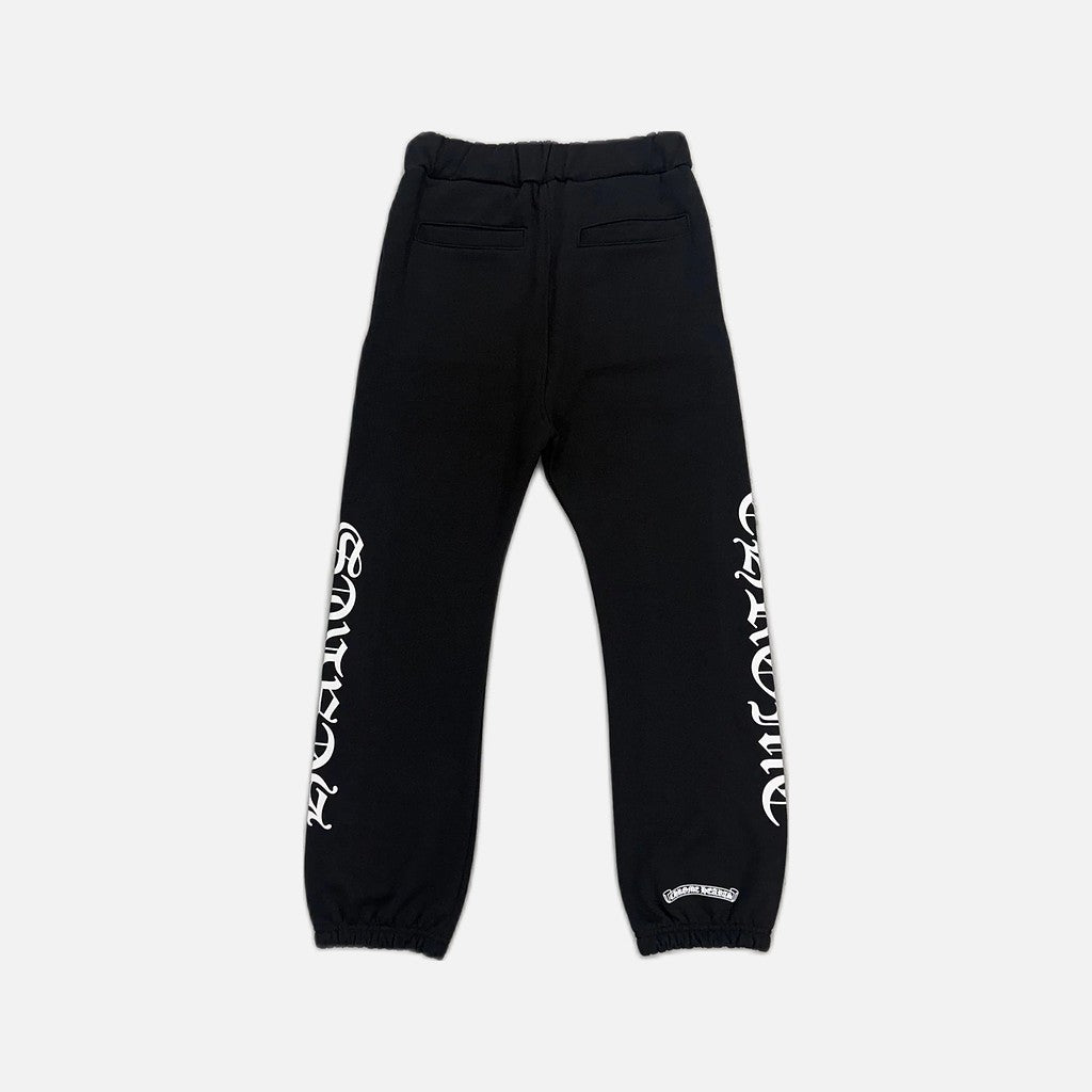 Chrome Hearts Horseshoe joggers in black with the house horseshoe emblem, view 2