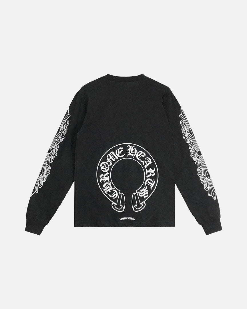 Chrome Hearts Horseshoe Logo Long Sleeve T-Shirt Black - view 2