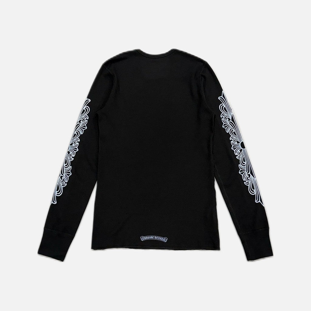 Chrome Hearts horseshoe thermal long sleeve T-shirt in black, view 2