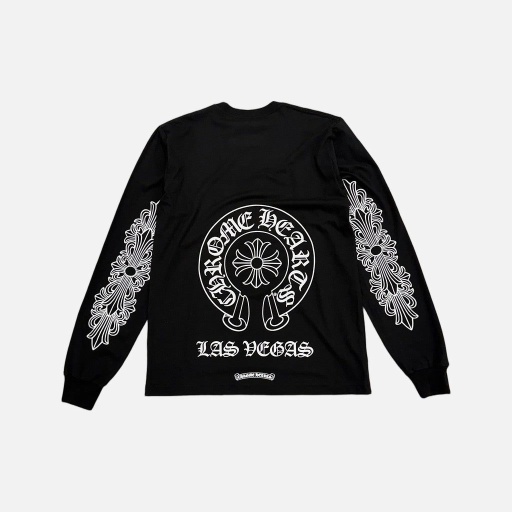 Chrome Hearts Las Vegas horseshoe long sleeve T-shirt in black