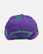 Load image into Gallery viewer, Chrome Hearts Leather Cross Patch CH Snapback Cap Purple/Green - view 2