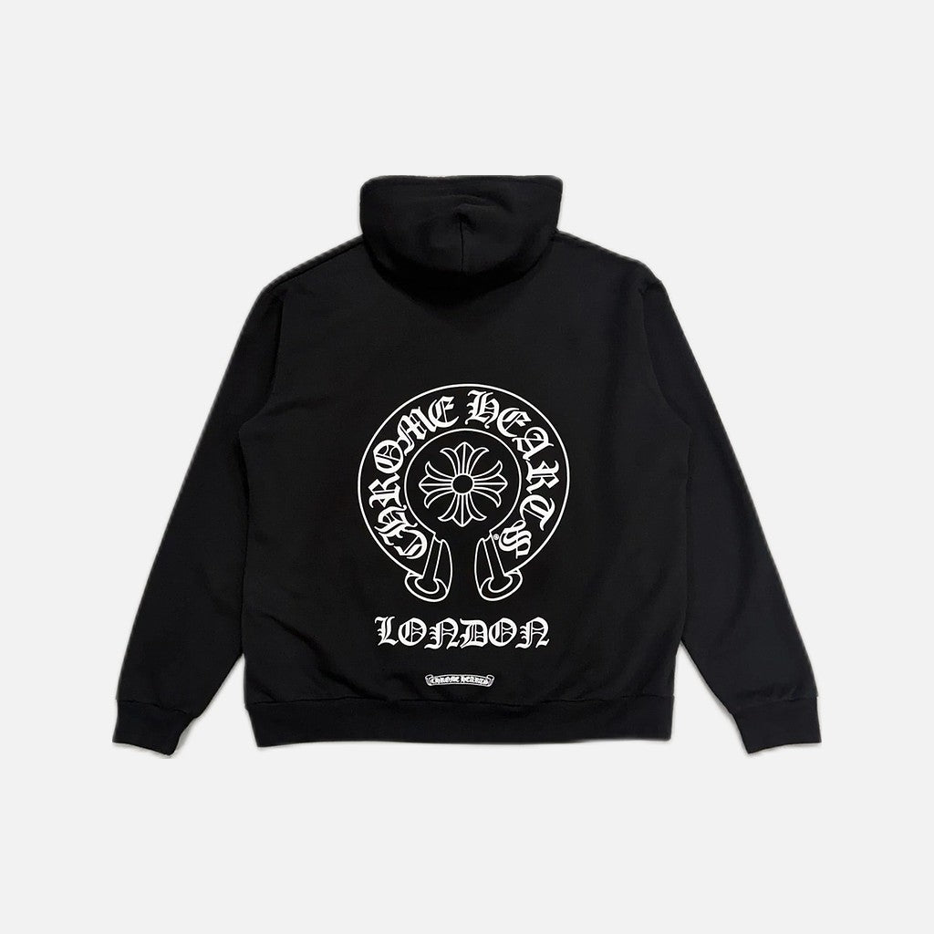 Chrome Hearts London Horseshoe hoodie in black with the horseshoe emblem