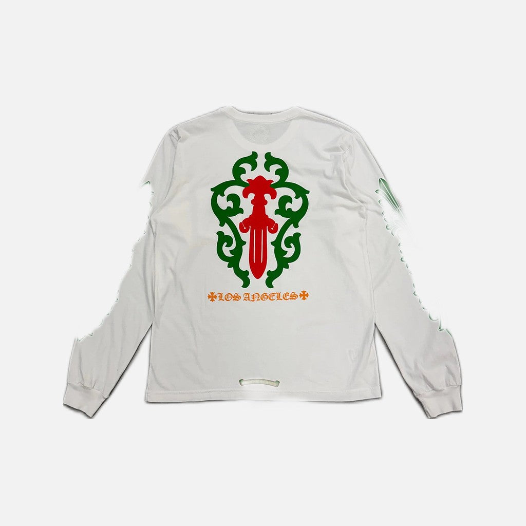 Chrome Hearts Los Angeles Dagger long sleeve T-shirt in white with dagger graphic