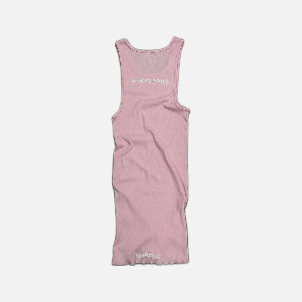 Chrome Hearts Love You Neck Vest Dress in pink knitwear, view 2