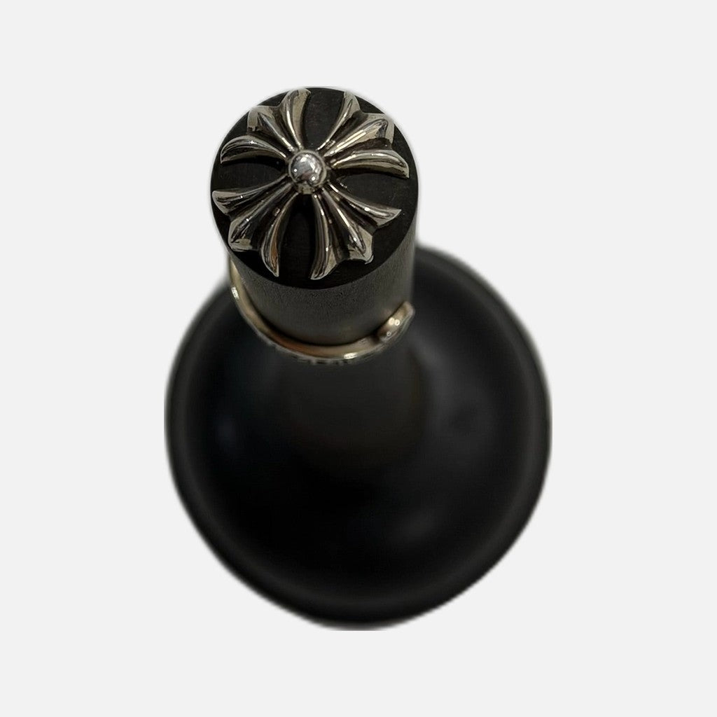 Chrome Hearts toilet plunger in mahogany dark wood with silver Scroll Plus detail