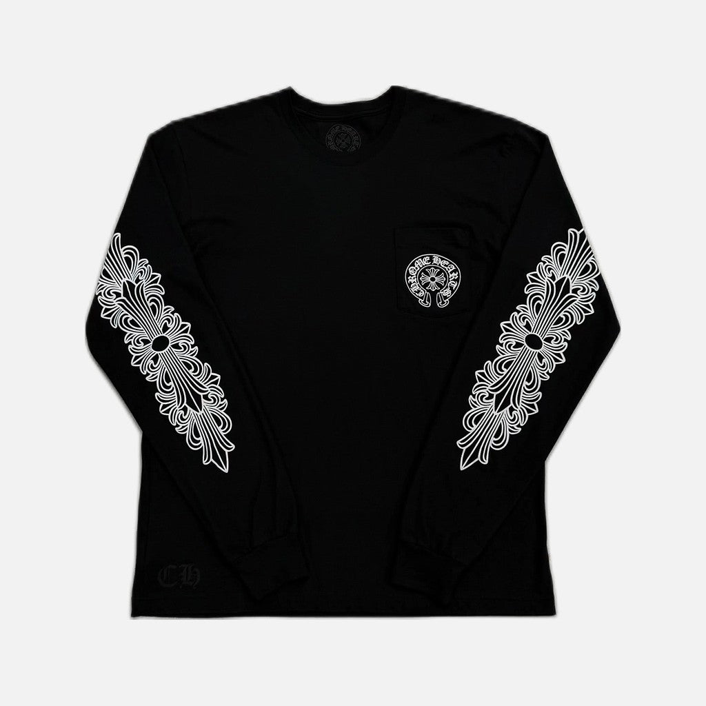 Chrome Hearts Malibu Horseshoe long sleeve T-shirt in black with horseshoe motif
