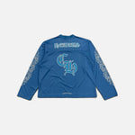 Load image into Gallery viewer, Chrome Hearts mesh warm up jersey with long sleeves in blue, view 2