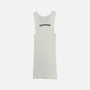 Chrome Hearts Neck Scroll sleeveless vest dress in white, view 2