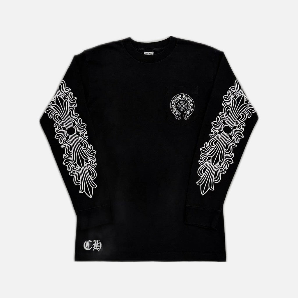 Chrome Hearts New York horseshoe long sleeve T-shirt in black with horseshoe graphic