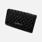 Chrome Hearts foldable clutch bag wallet in black patent leather with Big Plus motif, view 2