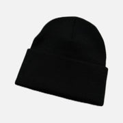Chrome Hearts Plus acrylic beanie in black and white with the signature plus motif, view 2