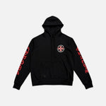 Load image into Gallery viewer, Chrome Hearts Plus hoodie in black with red detailing, view 2