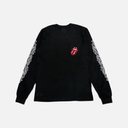 Chrome Hearts Rolling Stones long sleeve T-shirt in black with red tongue and horseshoe graphics