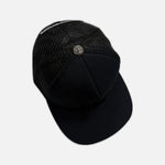 Load image into Gallery viewer, Chrome Hearts calf hair trucker cap in triple black with leather cross patch, view 2