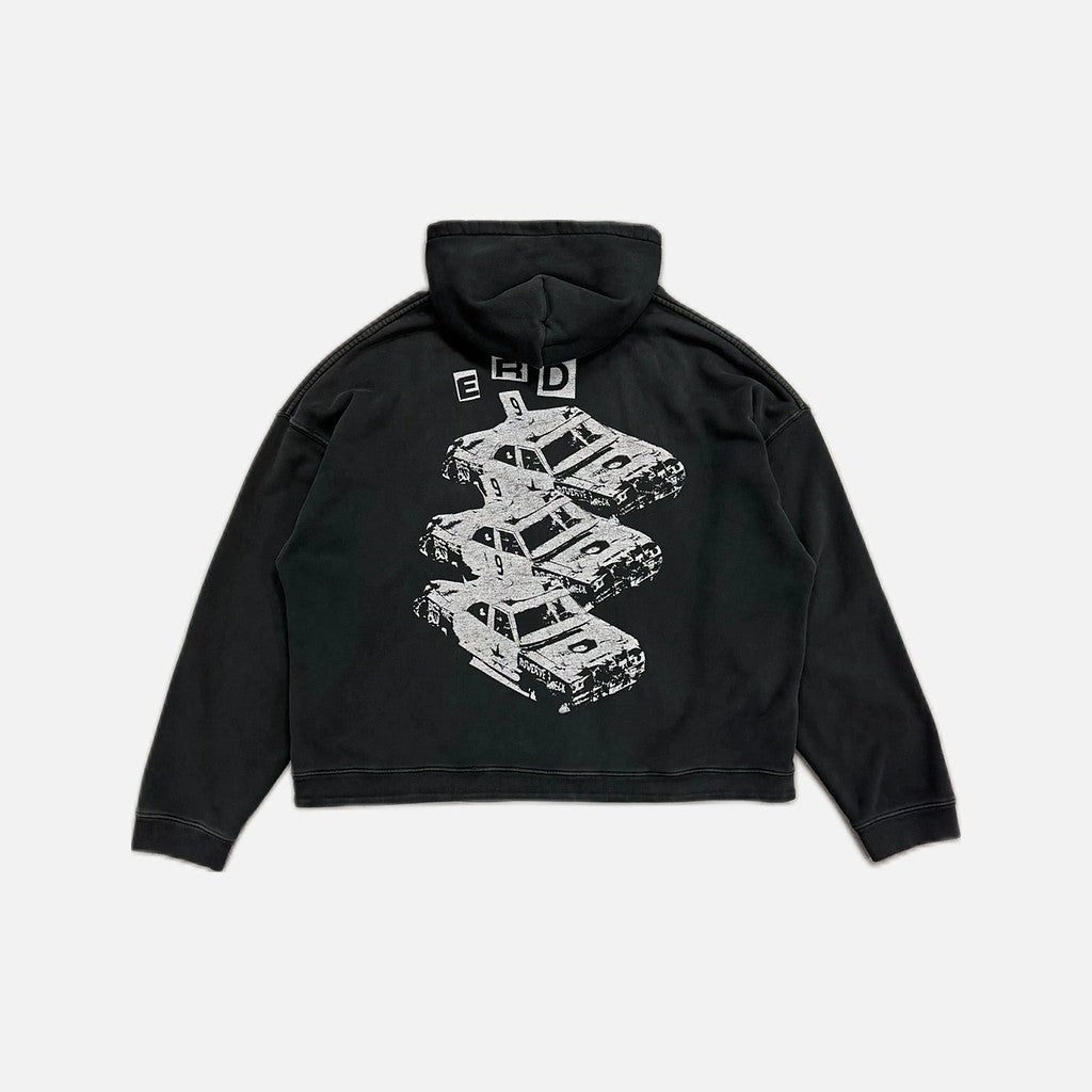 Enfants Riches Déprimés Demolition Derby Race Car Crash hoodie in black and grey, view 2