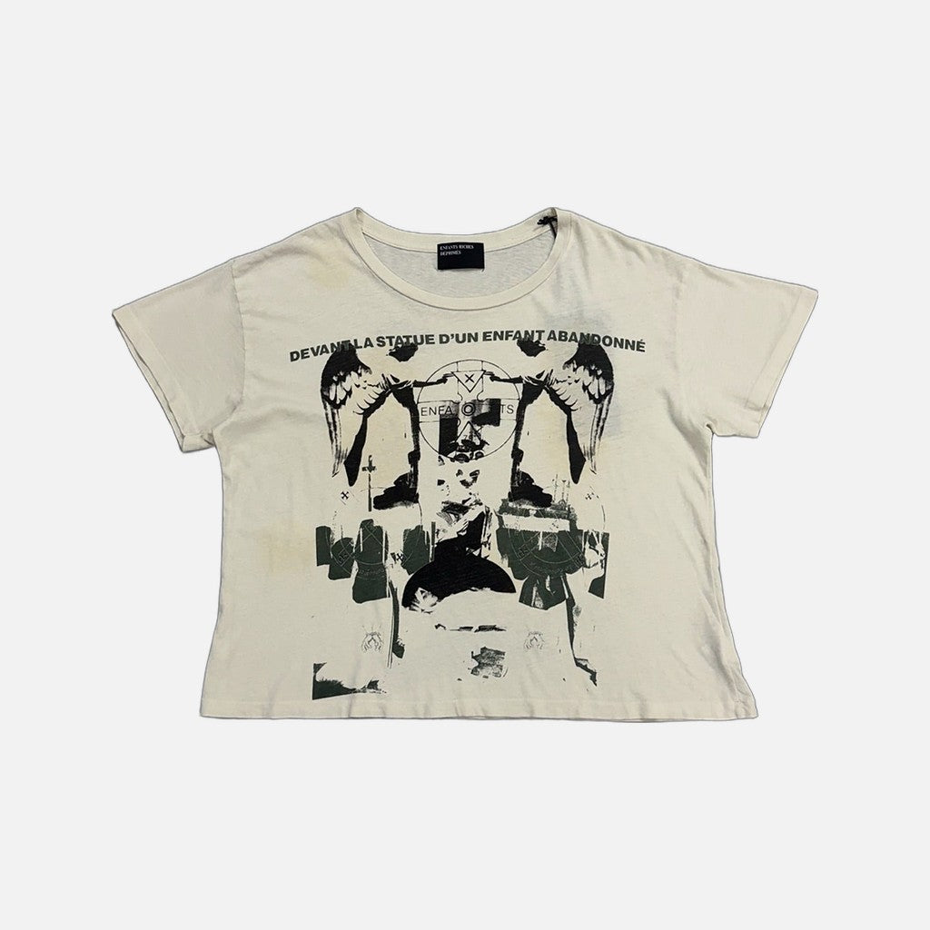 Enfants Riches Déprimés Nun Kicks cropped T-shirt in cream