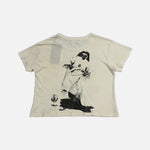 Load image into Gallery viewer, Enfants Riches Déprimés Nun Kicks cropped T-shirt in cream, view 2