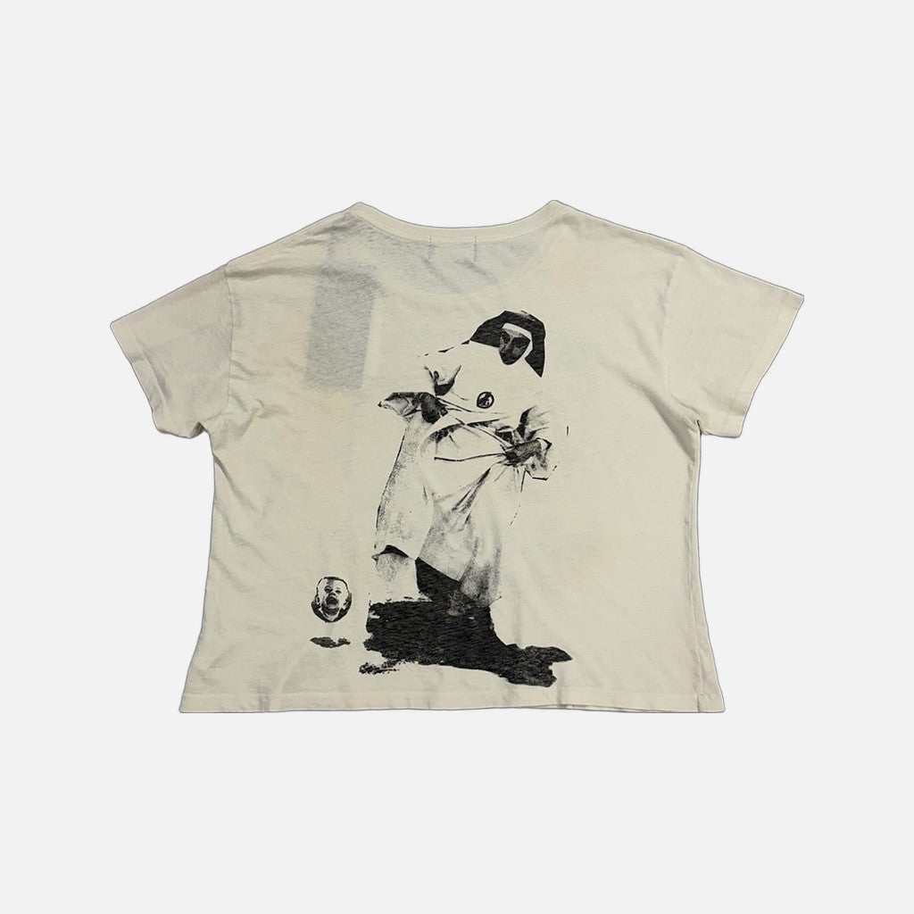 Enfants Riches Déprimés Nun Kicks cropped T-shirt in cream, view 2