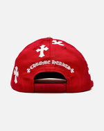 Load image into Gallery viewer, Chrome Hearts Leather Cross Patch CH Snapback Cap Red/White - back