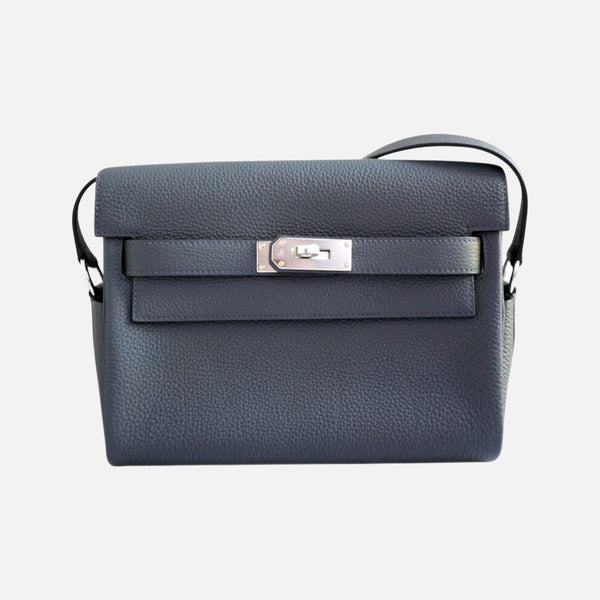 Hermès Gris Misty Togo Kelly Messenger PM Palladium Hardware