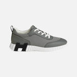 Load image into Gallery viewer, Hermès Bouncing sneaker in Osmium Grey suede goatskin and mesh with H en biais motif and white rubber sole