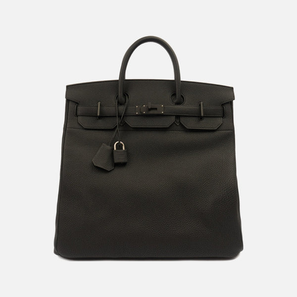 Hermes Sac Haut A Courroie 40 Monochrome VEAU EVERGRAIN-NOIR 'So Black'