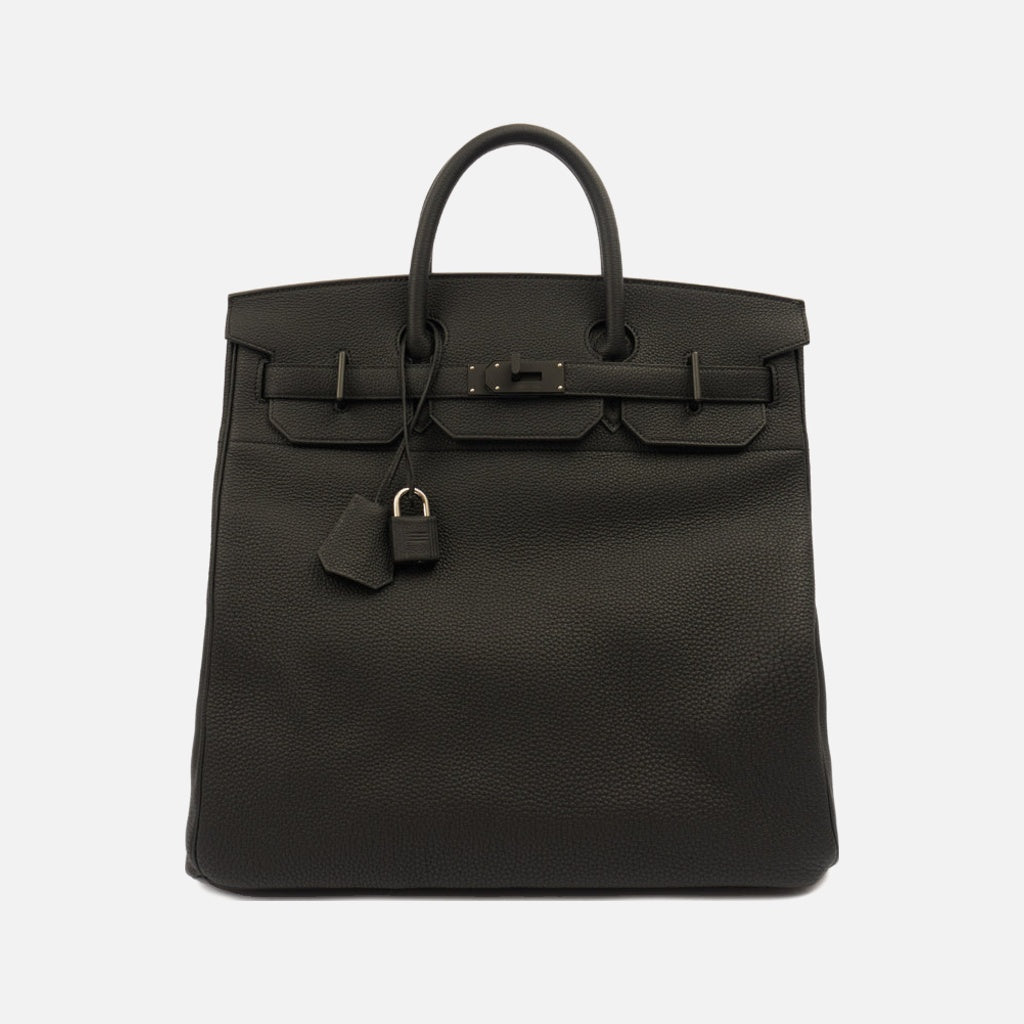 Hermes Sac Haut A Courroie 40 Monochrome VEAU EVERGRAIN-NOIR 'So Black'