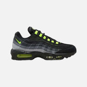 Nike Air Max 95 Black Neon sneakers with black netting, neon lace loops and reverse gradient sidewalls