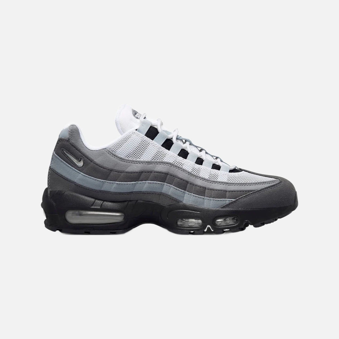Nike Air Max 95 Jewel sneaker in the Swoosh Grey colourway with wavy side panels
