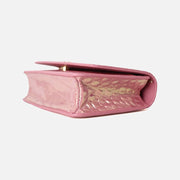 Chanel 26K Wallet on Chain in Pink Crocodile-Embossed Iridescent Calfskin with Gold Hardware, view 2