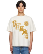 Load image into Gallery viewer, Rhude White Collegiate Crest T-Shirt for men