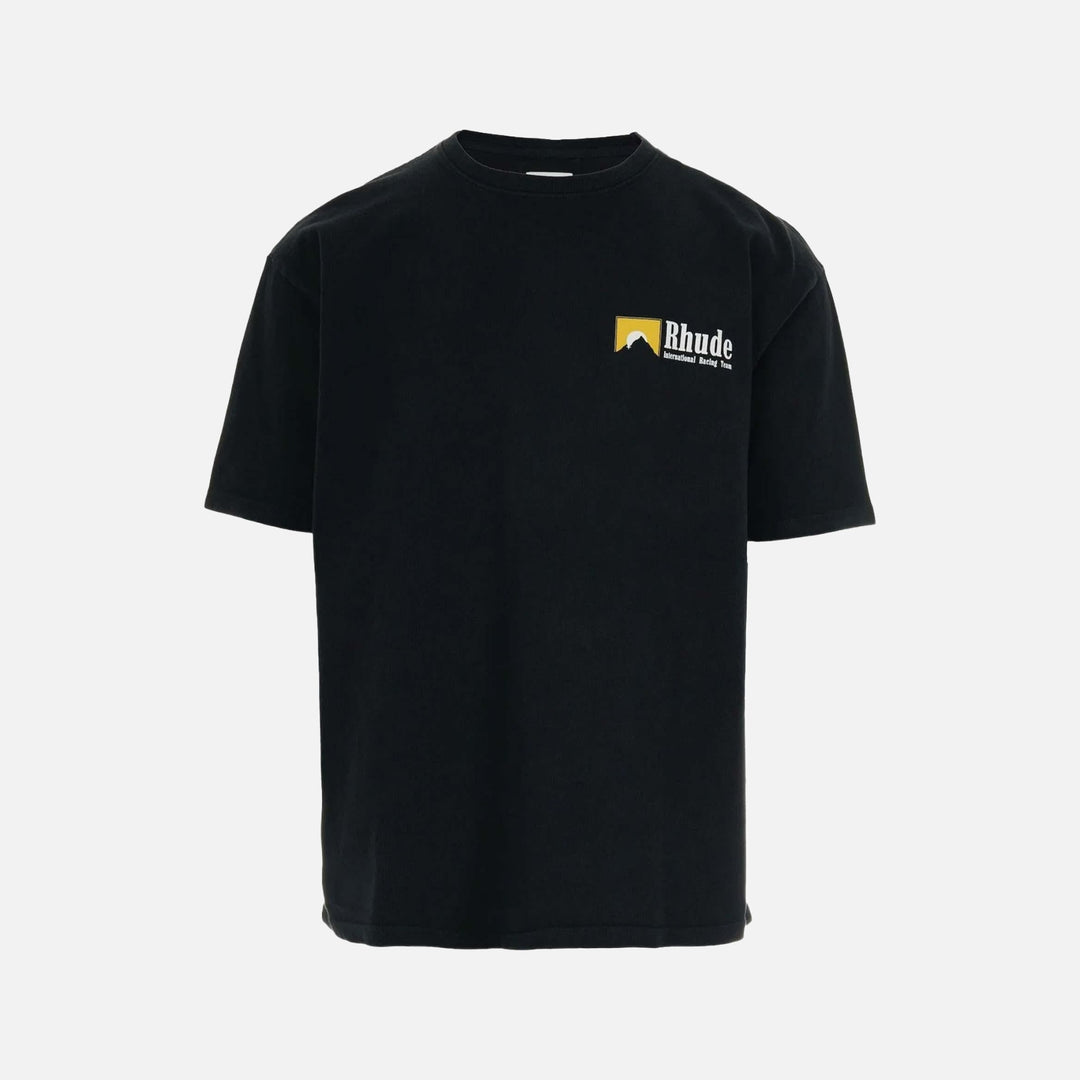 Rhude International Racing Logo T-Shirt in Vintage Black