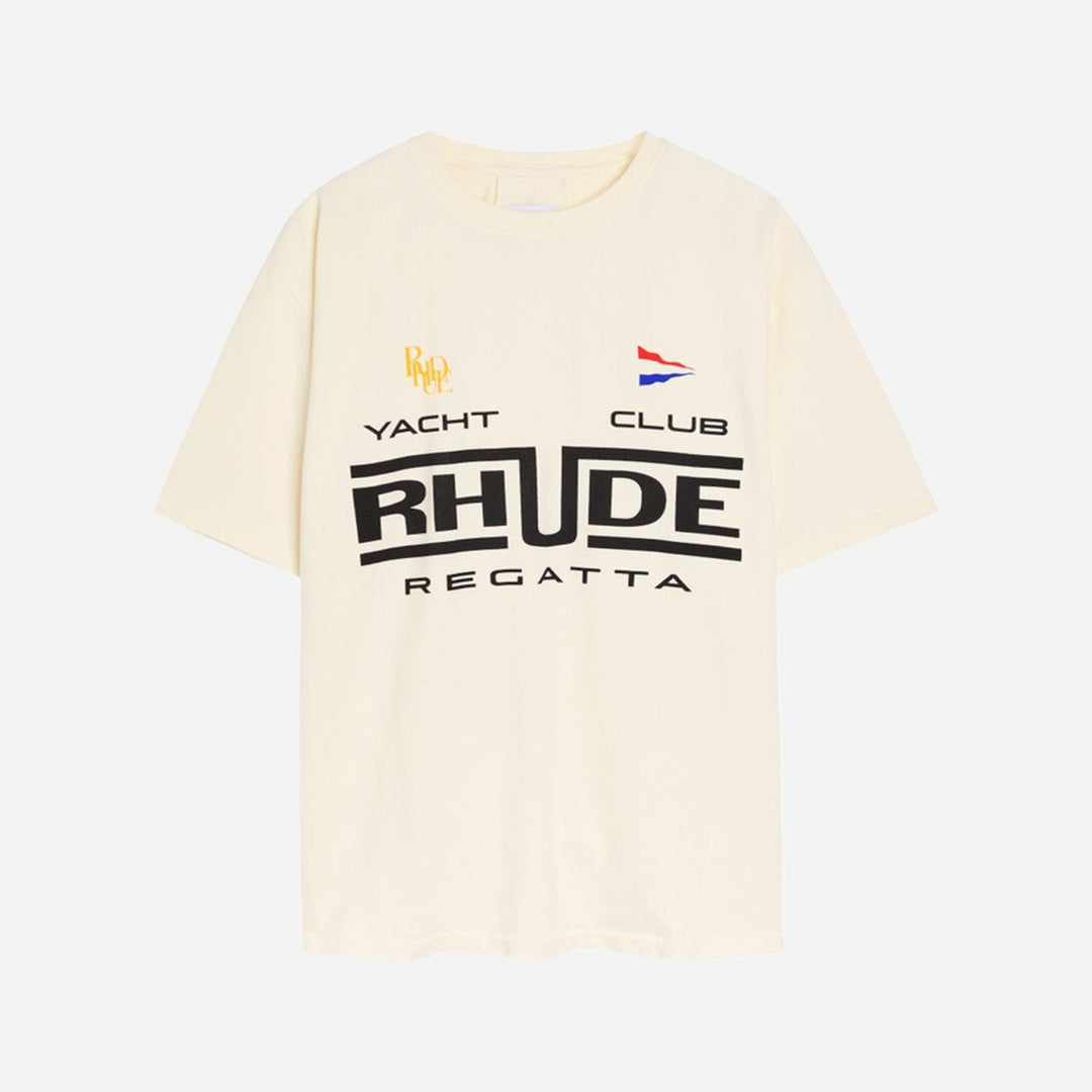 Rhude Rhude Regatta Club Tee In Vintage White/ Black/ GreenT-ShirtsRhudeDPUS Designer Outlet8053298018662XSRhude Rhude Regatta Club Tee In Vintage White/ Black/ Green