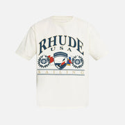 Rhude Usa Sailing Icon Tee In Vintage White/ BlackRhudeDPUS Designer Outlet8053298019089XSRhude Usa Sailing Icon Tee In Vintage White/ Black