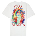 Load image into Gallery viewer, White Casablanca Nature T-shirt with colorful artistic design and CASA BLANCA text