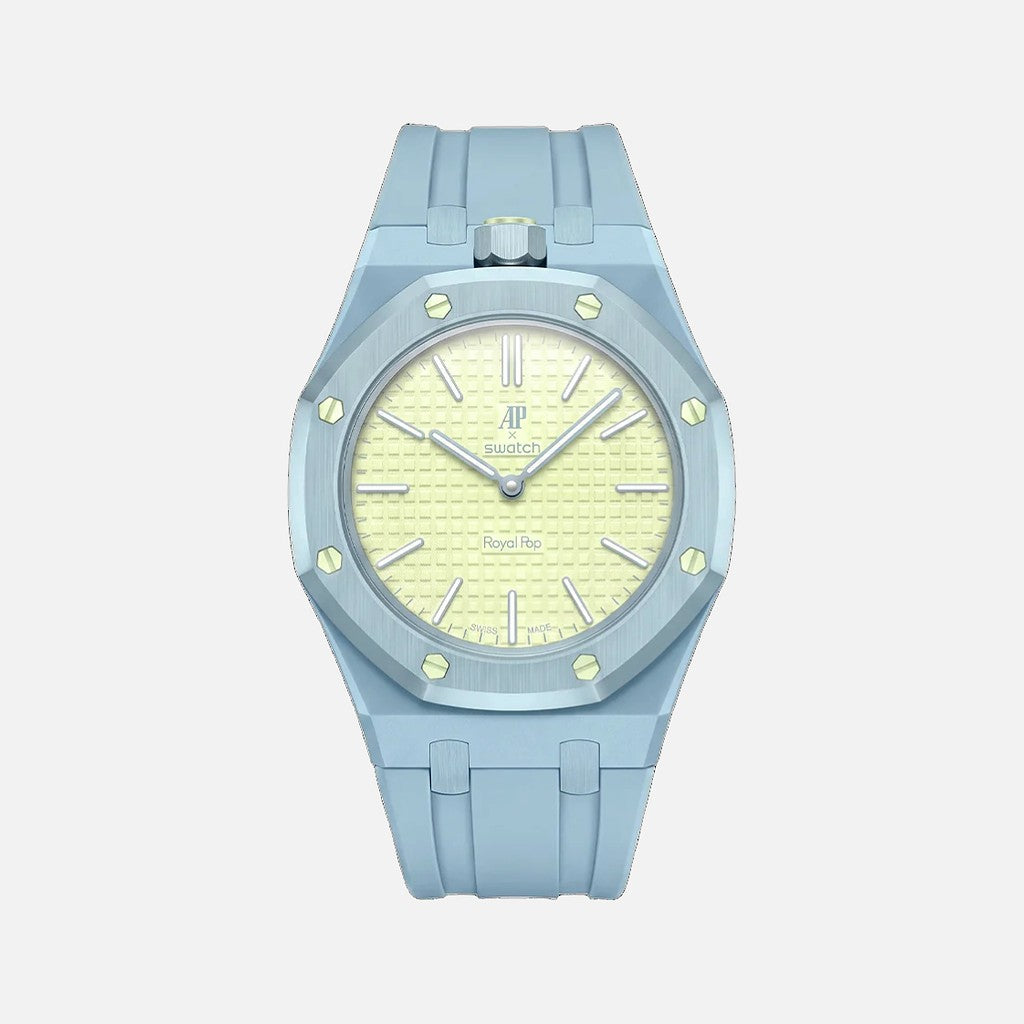 Wrist Strap for Swatch x Audemars Piguet Royal Pop Blaue Acht, Rubber / Baby Blue