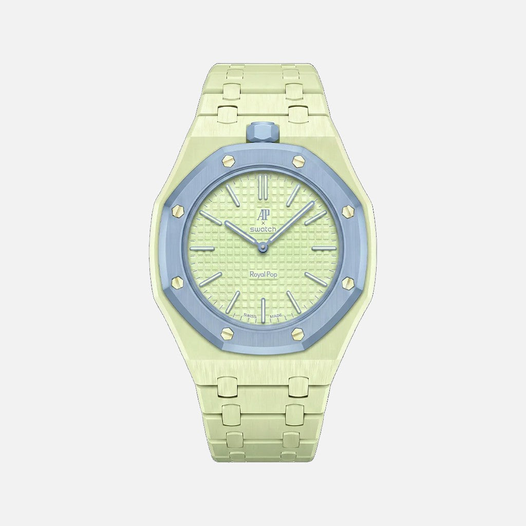 Wrist Strap for Swatch x Audemars Piguet Royal Pop Blaue Acht, Bioceramic / Lime Green