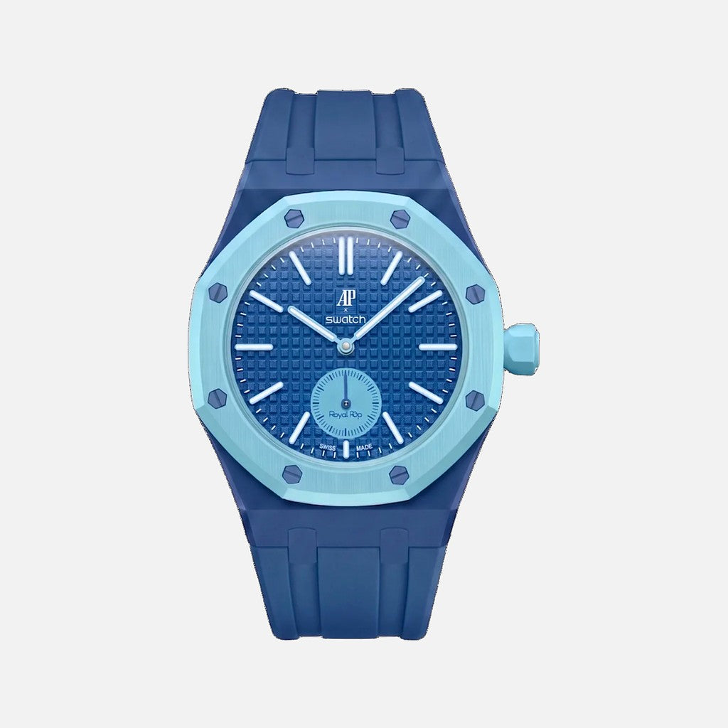 Wrist Strap for Swatch x Audemars Piguet Royal Pop Lan Ba, Rubber / Deep Blue