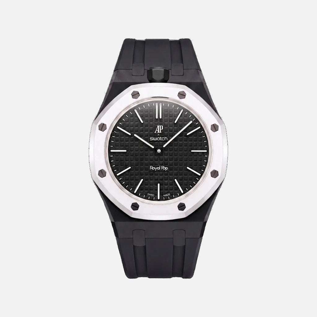 Wrist Strap for Swatch x Audemars Piguet Royal Pop Ocho Negro, Rubber / Black