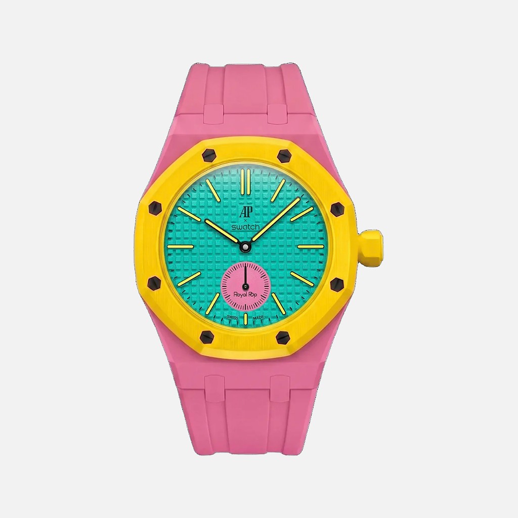 Wrist Strap for Swatch x Audemars Piguet Royal Pop Otg Roz, Rubber / Pink