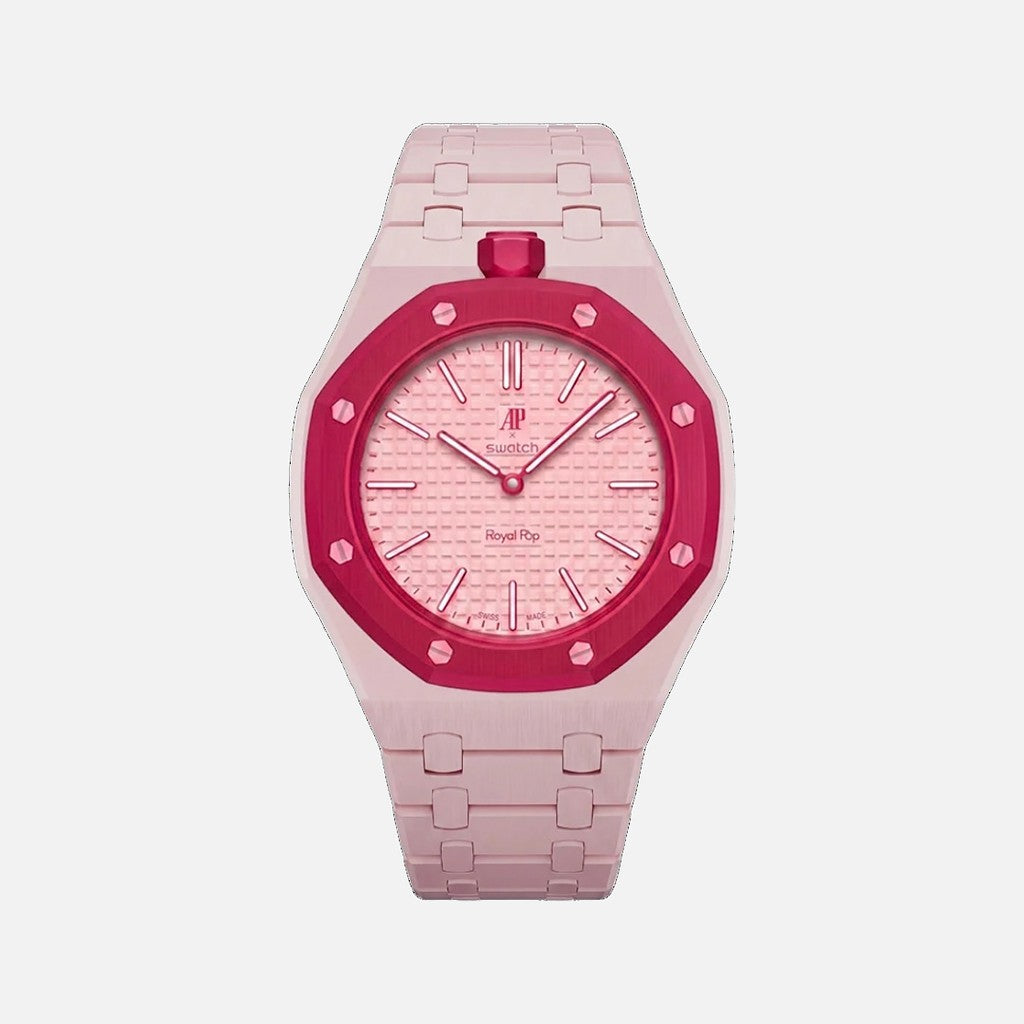 Wrist Strap for Swatch x Audemars Piguet Royal Pop Otto Rosso, Bioceramic / Baby Pink