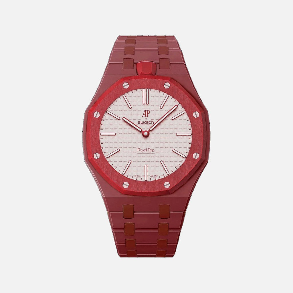 Wrist Strap for Swatch x Audemars Piguet Royal Pop Otto Rosso, Bioceramic / Red