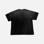 Load image into Gallery viewer, Satoshi Nakamoto distressed t-shirt in grey with yellow chainstitch detailing, view 2